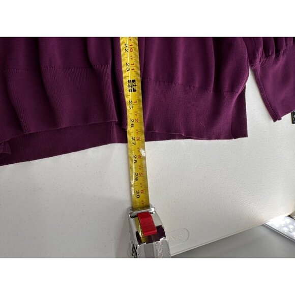 Terra & Sky Purple Womens Sweater Rhinestone Detail On Collar 1X Grandma Beaded - Picture 2 of 9